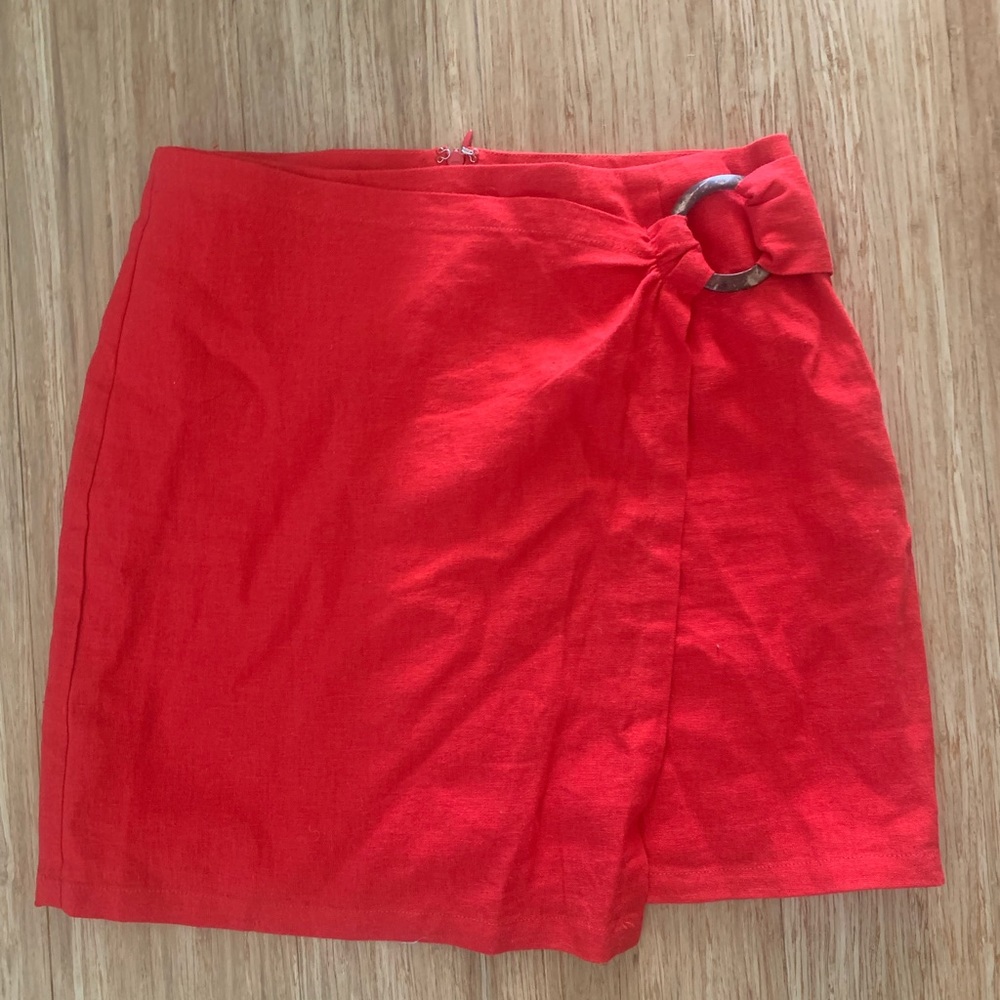 Forever 21 Contemporary. Red linen mini skirt
